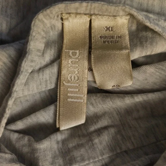 Pure Jill Women's Reversible Gray Hooded Cardigan Duster 100% Pima Cotton XL - Picture 6 of 7